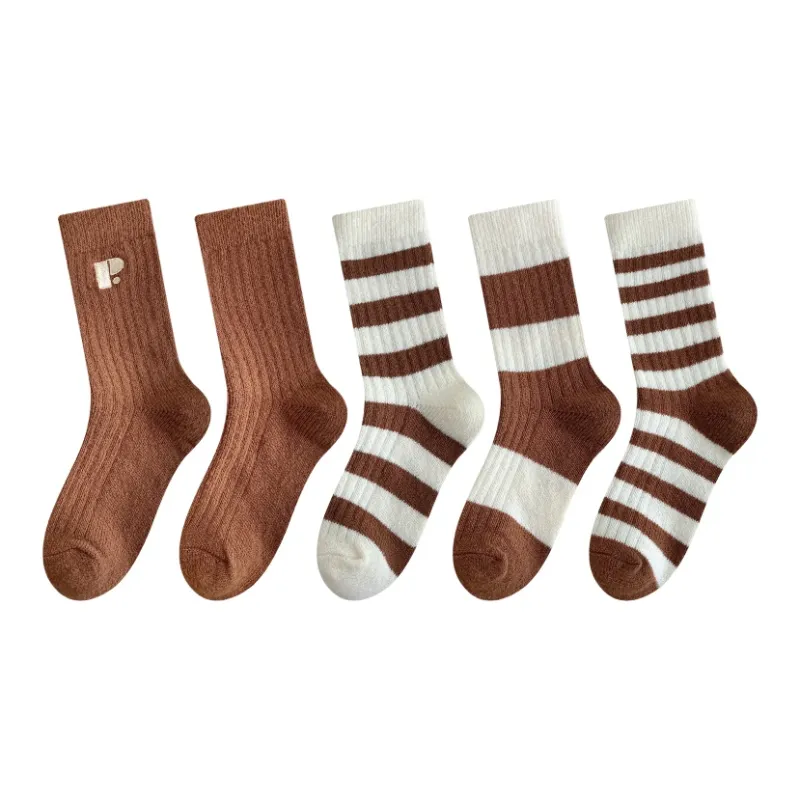 MIIOW Mid Calf Socks Women's 5 Pack-0