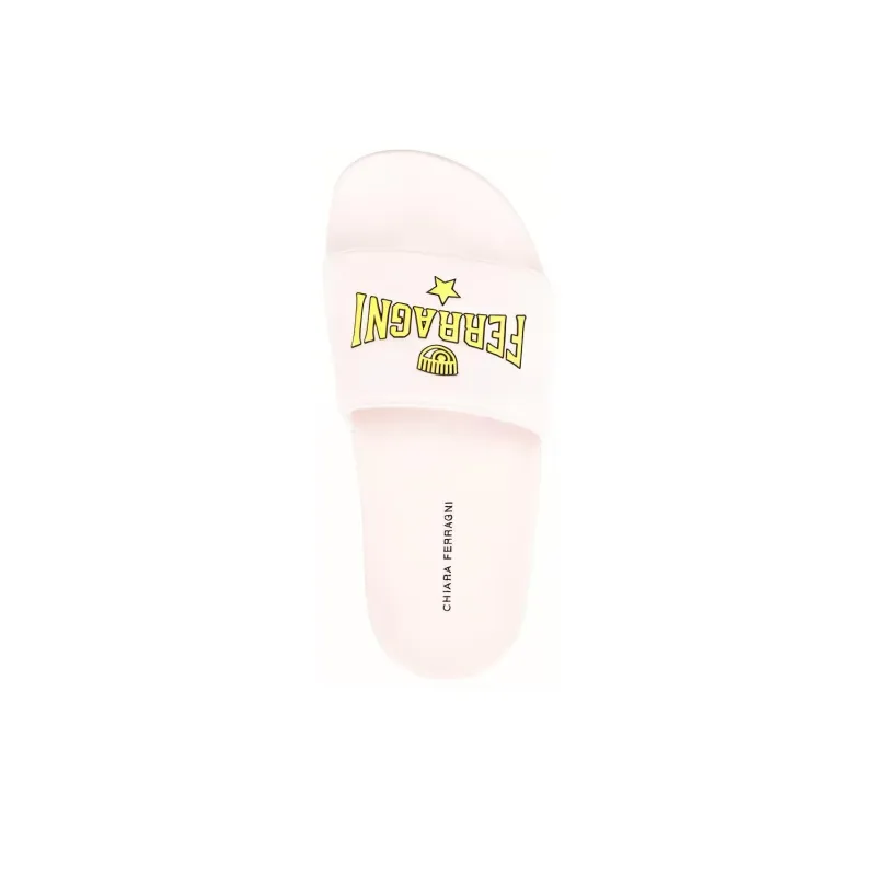 CHIARA FERRAGNI Open toe Logo print Slides-4