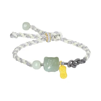 Lao Feng Xiang Hetian Jade Bracelets White Jade/Pale Greenish White Jade Unisex