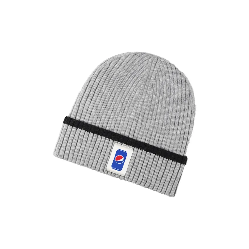 Pepsi Polyester Plush Beanie Unisex Navy Blue Light Gray Dark Gray-5