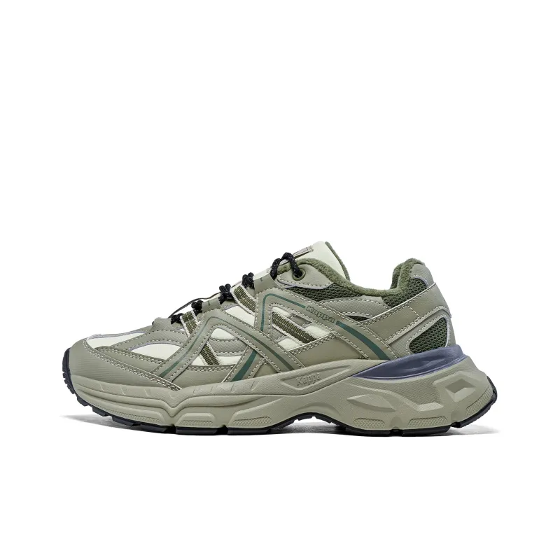 Kappa Anti Slip Wear Resistant Low Top Running Shoes Unisex Green Yellow-1