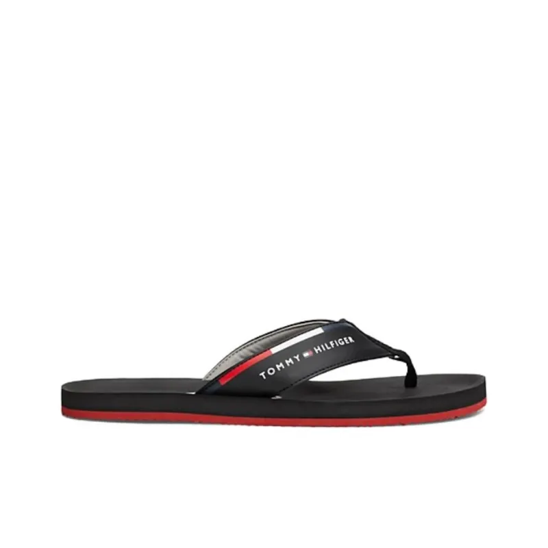 Tommy Hilfiger EVA Abrasion Resistant Flip Flops Men's Black-1