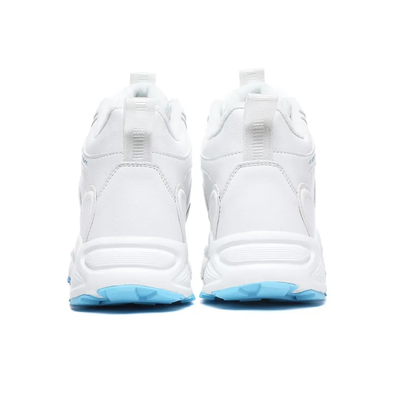 BTE Cushioned Slip Resistant Warm High Top Casual Shoes Unisex Waterfall White-3