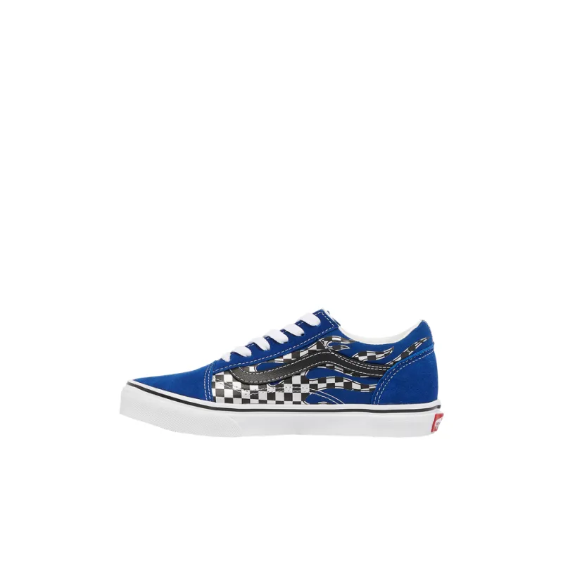 Vans Old Skool Collection Anti Slip Wear Resistant Low Top Kids' Skateboarding Shoes Blue Teenagers-0