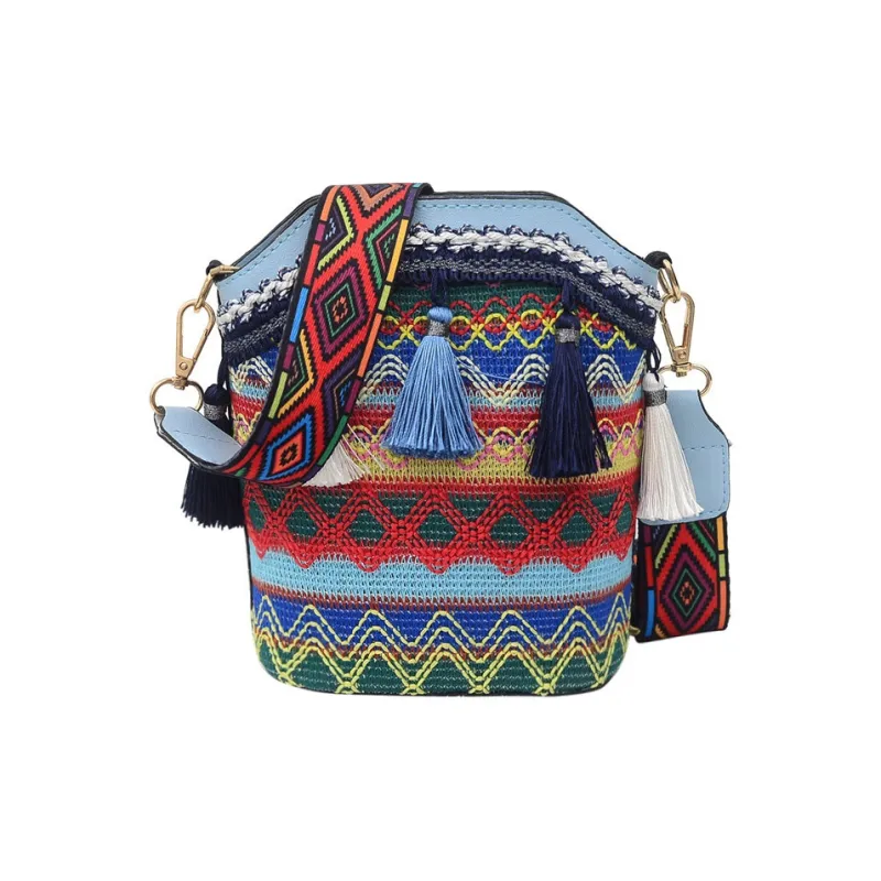 ALOENEY Nylon Bucket Bag, Shoulder Bag Regular Women's Red/Dark Blue/Brown/Light Blue-6