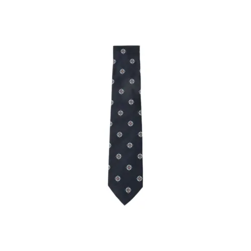 Beams Silk Ties Men's Marine Blue/Brown