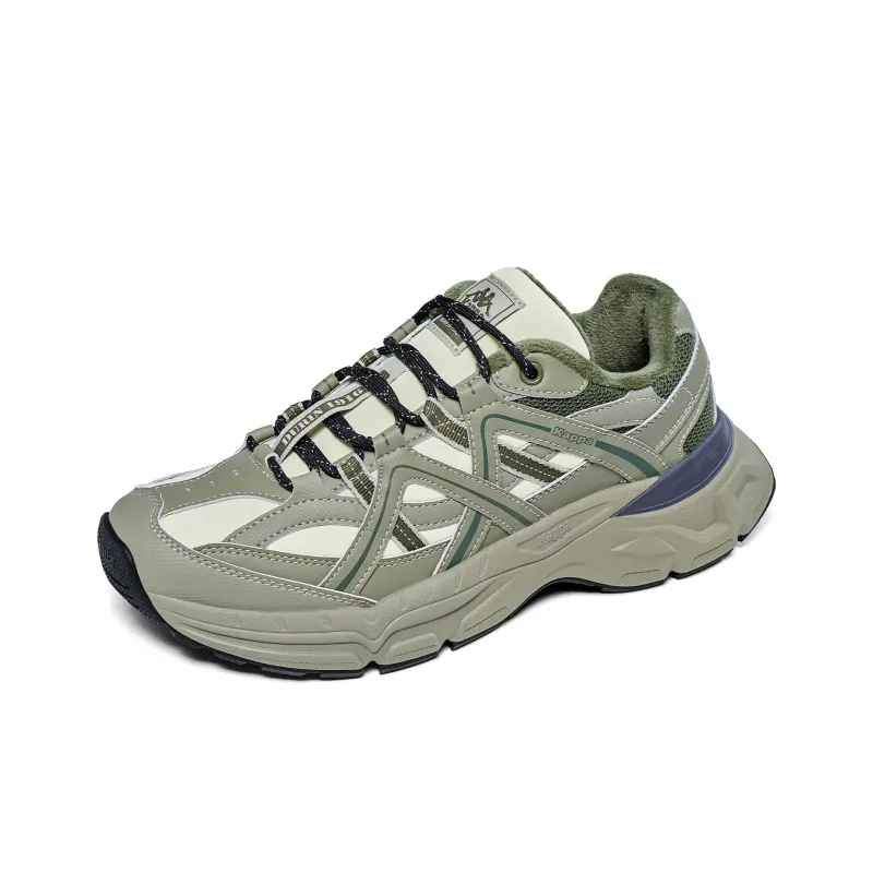 Kappa Anti Slip Wear Resistant Low Top Running Shoes Unisex Green Yellow-3