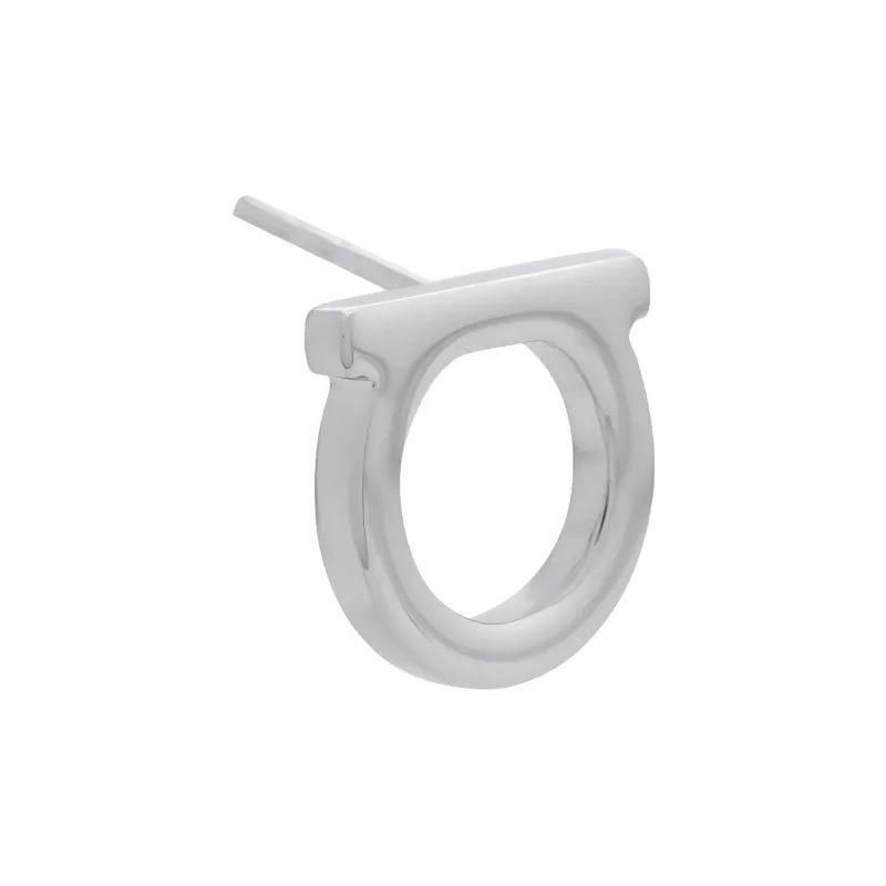 FERRAGAMO Brass Stud Earrings Women's Silver-3