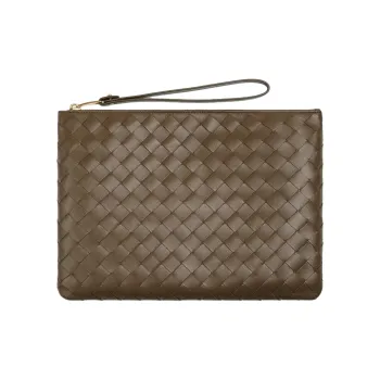 Bottega Veneta Intrecciato Lambskin Clutch Medium Size Women's Pinecone