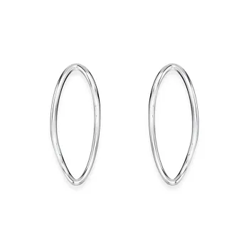 Mistova JEWELRY White Gold Plated Copper Contour Hoop Earrings Women's