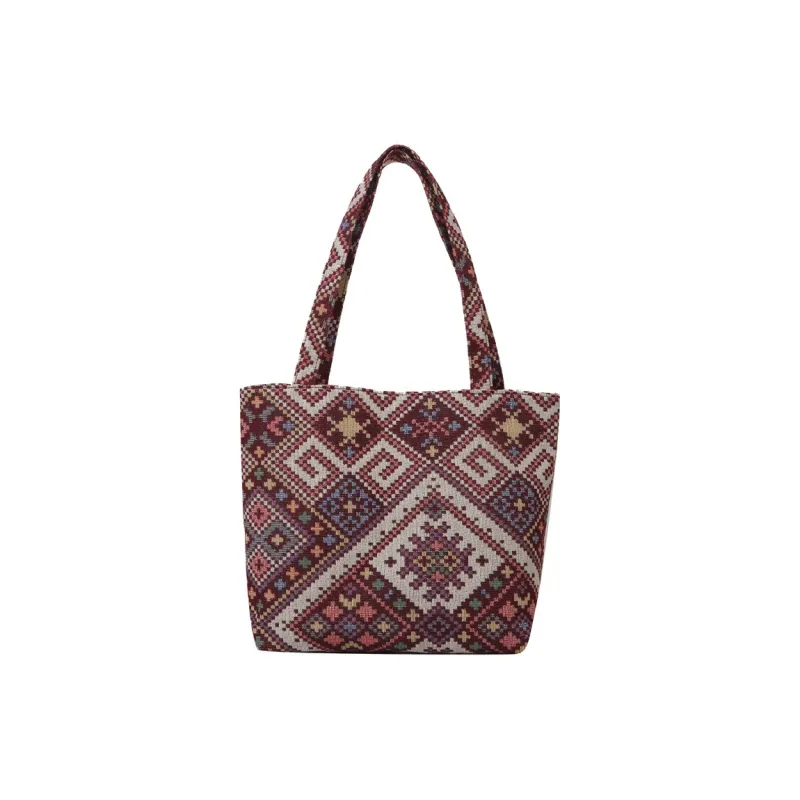 ALOENEY Canvas Bag, Tote Bag, Shopping Bag, Shoulder Bag Regular Women's Black/Red/Blue-4