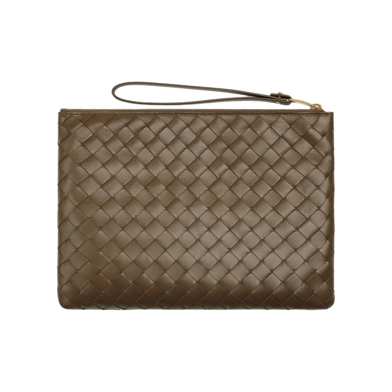 Bottega Veneta Intrecciato Lambskin Clutch Medium Size Women's Pinecone-1