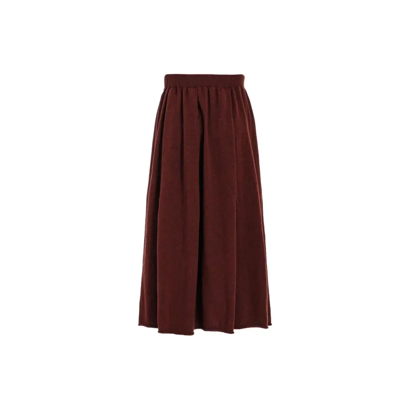 Yohji Yamamoto Y's FW24 Knit Long Skirt Women's Burgundy-1