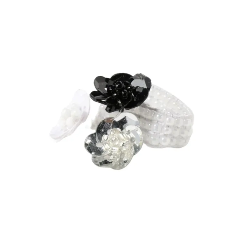 Beams Glass Beads, Sequins Rings Women's Black White/Orange Blue/Yellow Purple-1