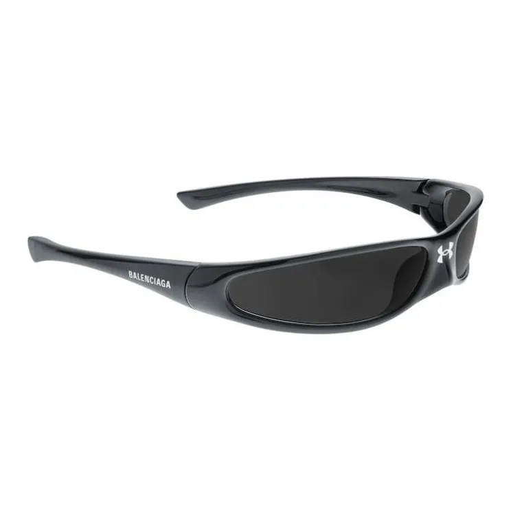 Balenciaga Bio Based Injection Molded Nylon Polyamide Rectangular Sunglasses Women's Black-1