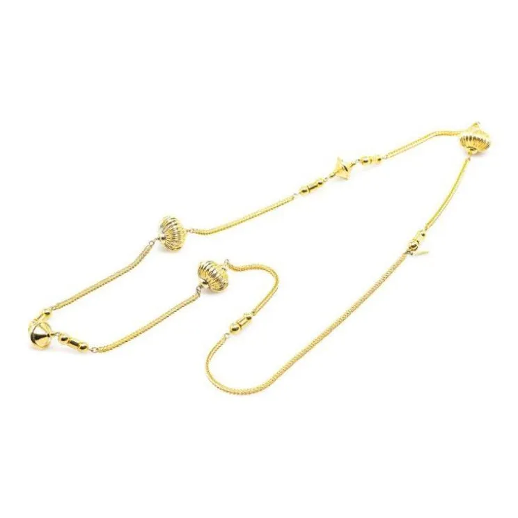 SAINT LAURENT 2000-2023 Plated Long Costume Necklace-0