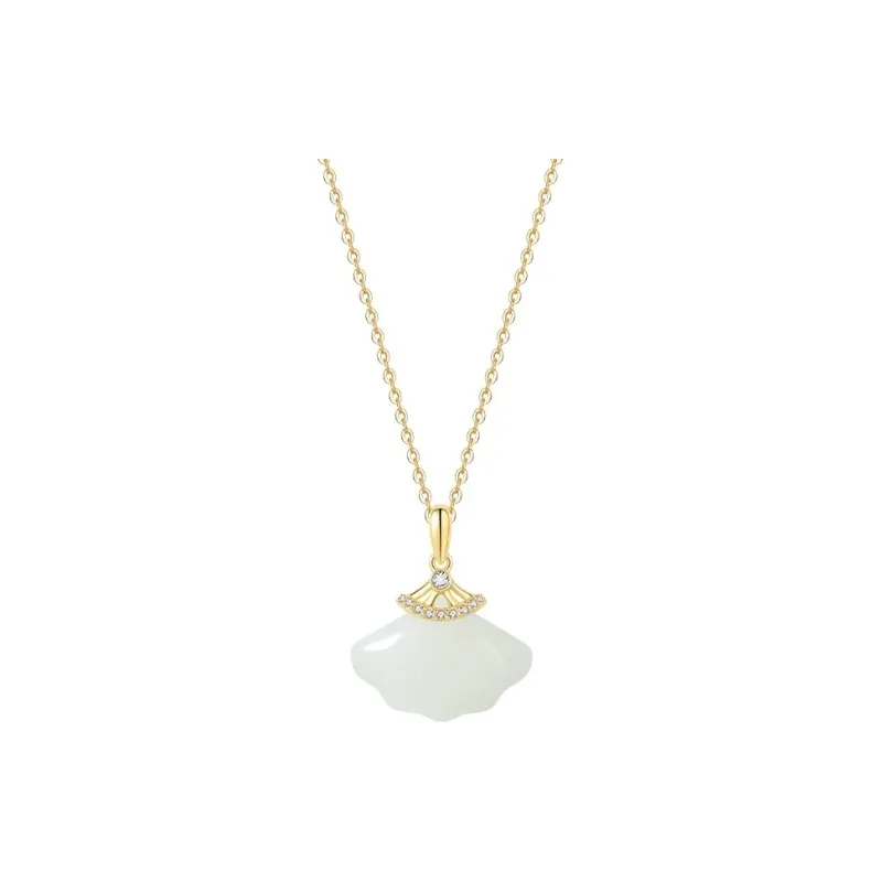WEITIANXUAN Hetian Jade Necklaces White Jade/Pale Greenish White Jade Unisex-0