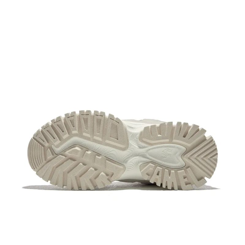 CAMEL Anti-Slip And Wear-Resistant Height Increasing Warm Mid-Top Casual Shoes Women's Muddy Sandy Gray-5