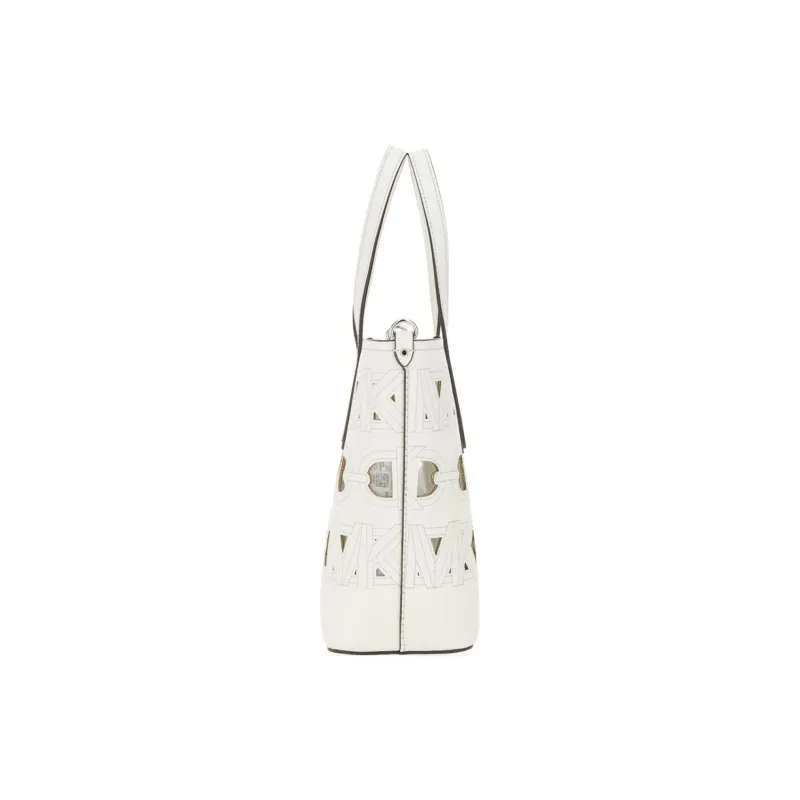 MICHAEL KORS Eliza Series Leather Tote Bag Shopping Bag Handbag Women's Pure White-3