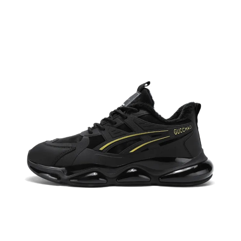 Legaco Chicken Cushioning Anti-Slip Wear-Resistant Breathable Height Increasing Low-Top Casual Shoes Men's Black Gold-7