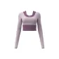 Peach Multicolor Mock Two-Piece Long-Sleeved-Milky Skin Purple
