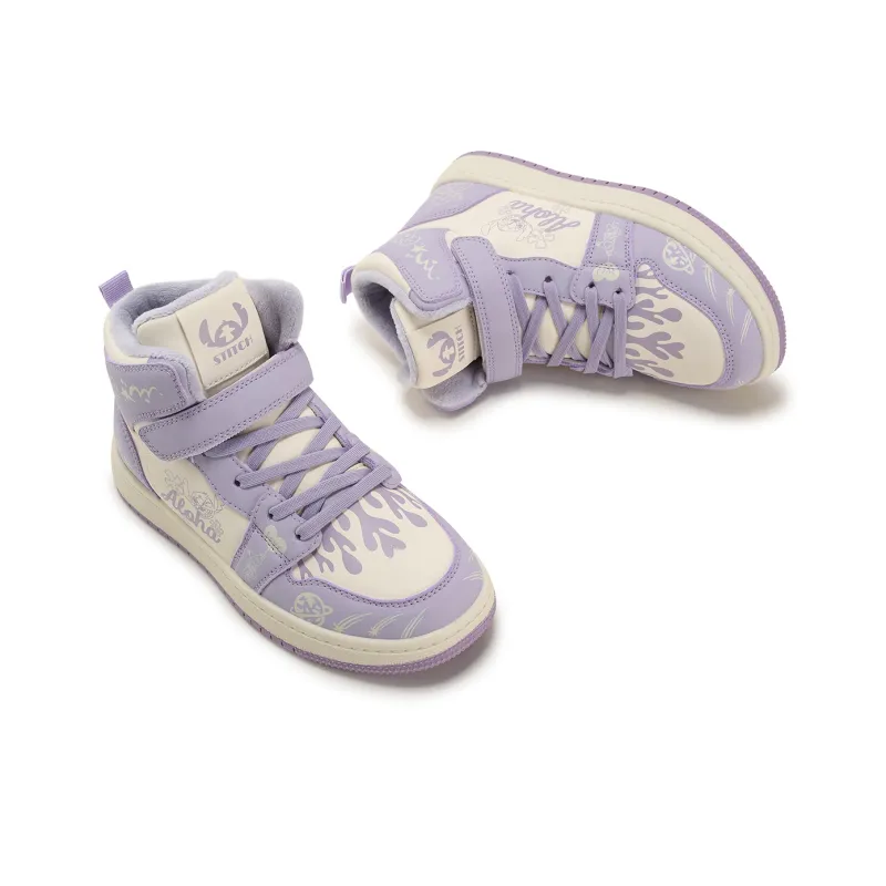 Disney Stitch Series Slip-Resistant Anti-Kick Cushioning Rebound Warm High-Top Kids' Skateboarding Shoes Kids'-11