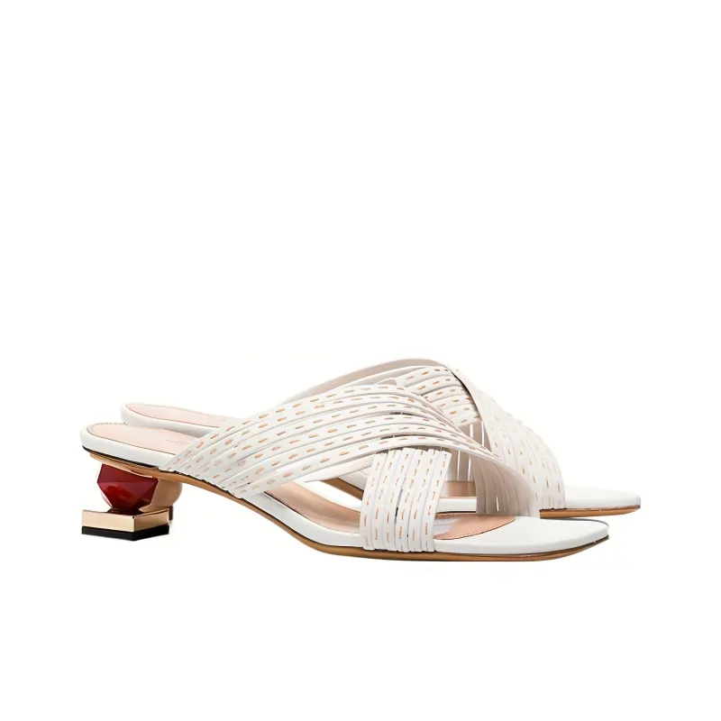 Jacquemus Castana Slide Slippers Women's White-2