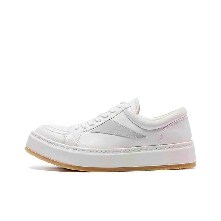 Viplander Wear Resistant Low Top Skateboard Shoes Men's Distressed White-0
