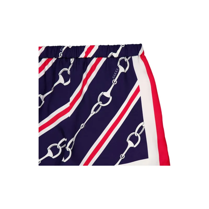 GUCCI Horsebit-motif Satin Shorts-3