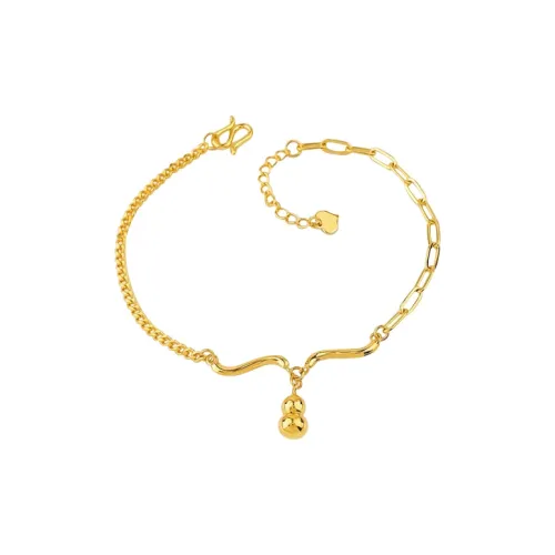 NAITANG Double Blessing Gourd Adjustable AB Style #Good Luck Solid Gold Priced In Gram Gold Bracelet Unisex