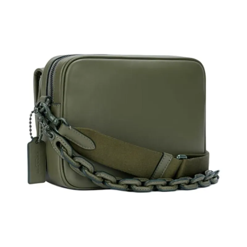 COACH Charter Glove Tanned Leather Handbag, Shoulder Bag, Crossbody Bag Medium Size Men's Green-1