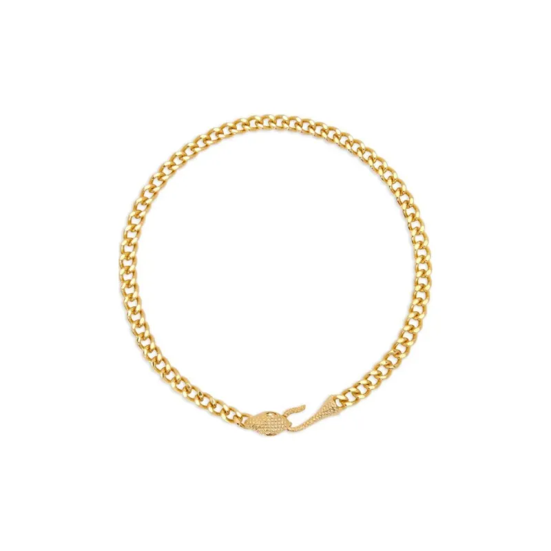 Oscar De La Renta Snake Head Chain link Necklace-0