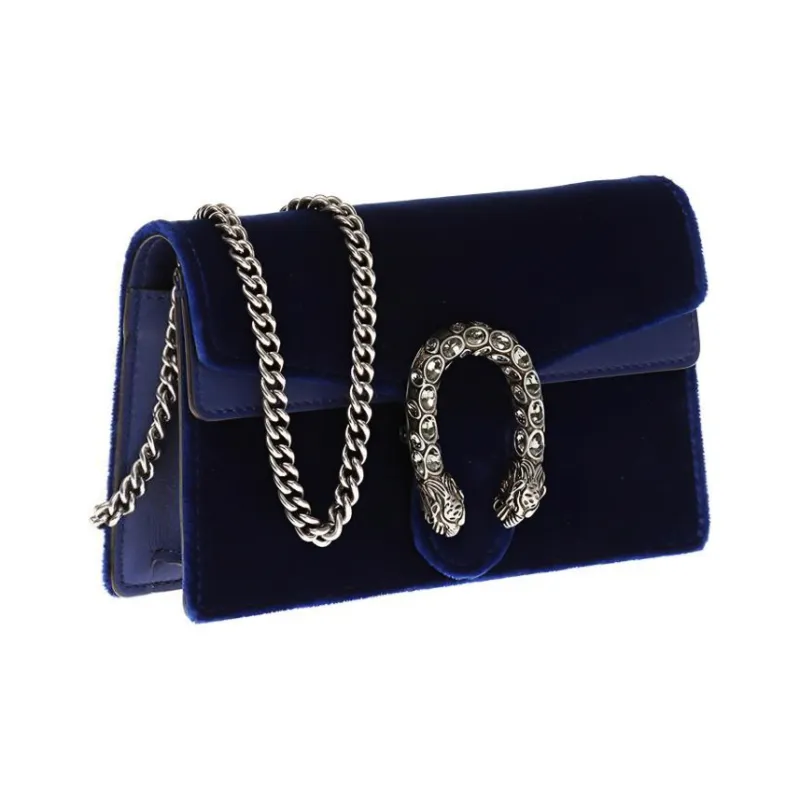 GUCCI Dionysus Velvet Chain Crossbody Bag Shoulder Bag Extra Mini Women's Dark Blue-1