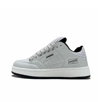 JIANGSHOU Lightweight Anti Slip And Wear Resistant Low Top Skateboard Shoes Unisex Gray