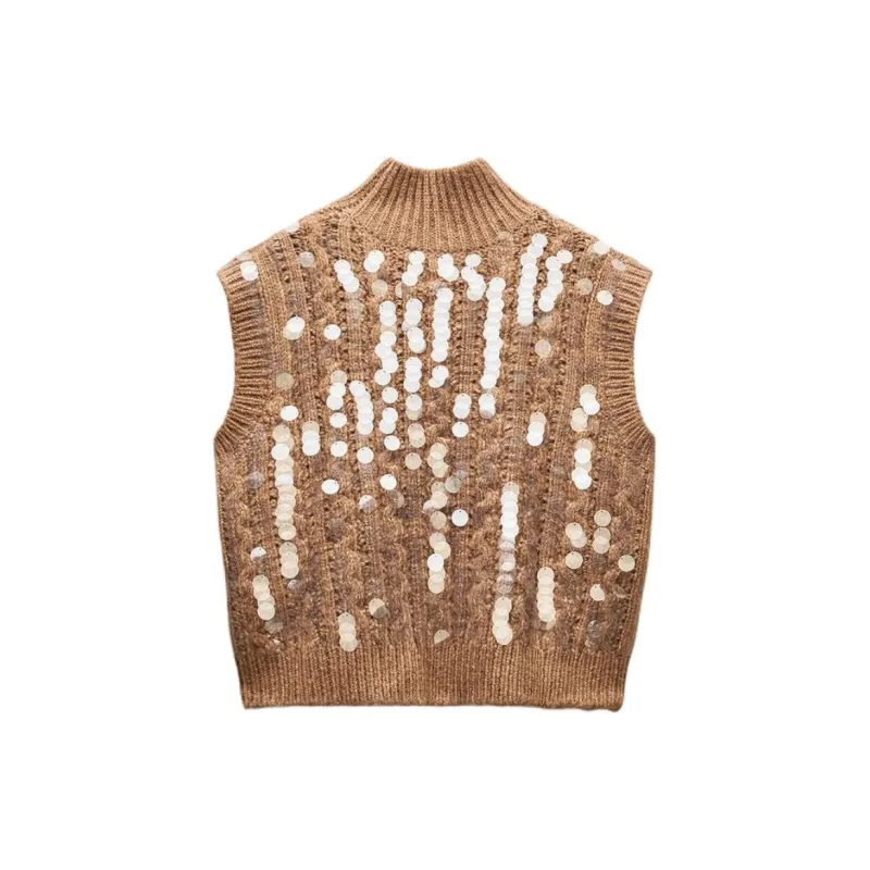 ZARA Tank Tops Women's Brown-1