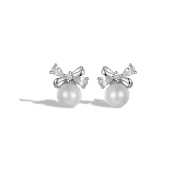 P&N S999 Fine Silver Stud Earrings Women's