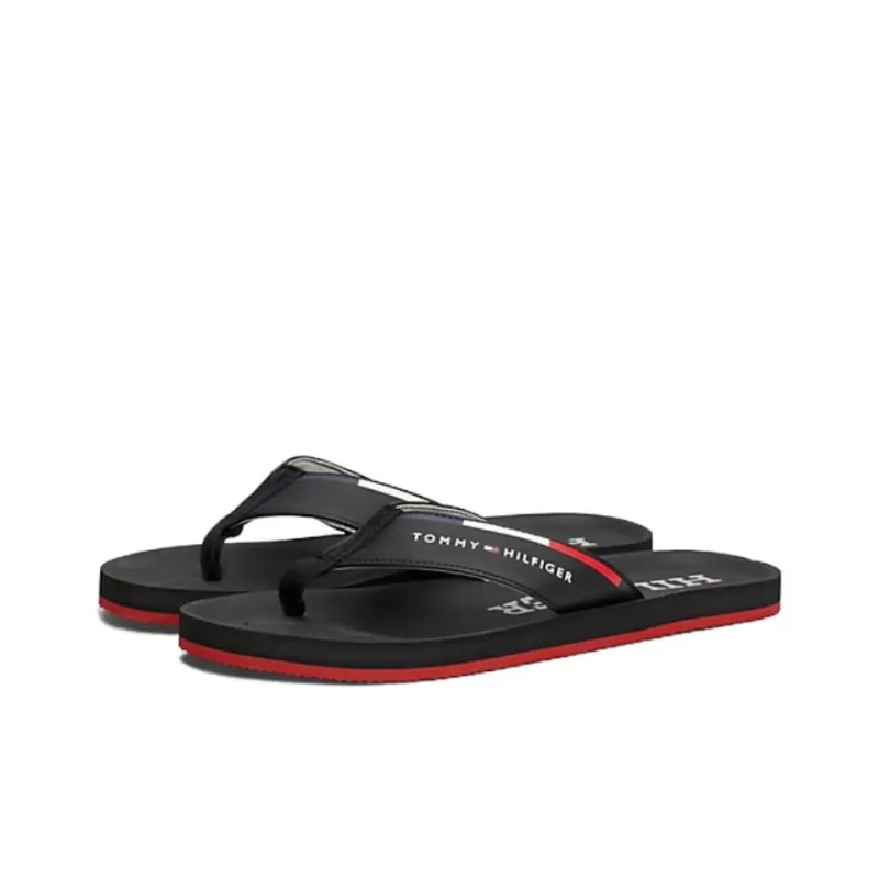 Tommy Hilfiger EVA Abrasion Resistant Flip Flops Men's Black-2