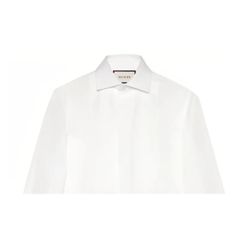 GUCCI Sea Island Plastron Shirt-4