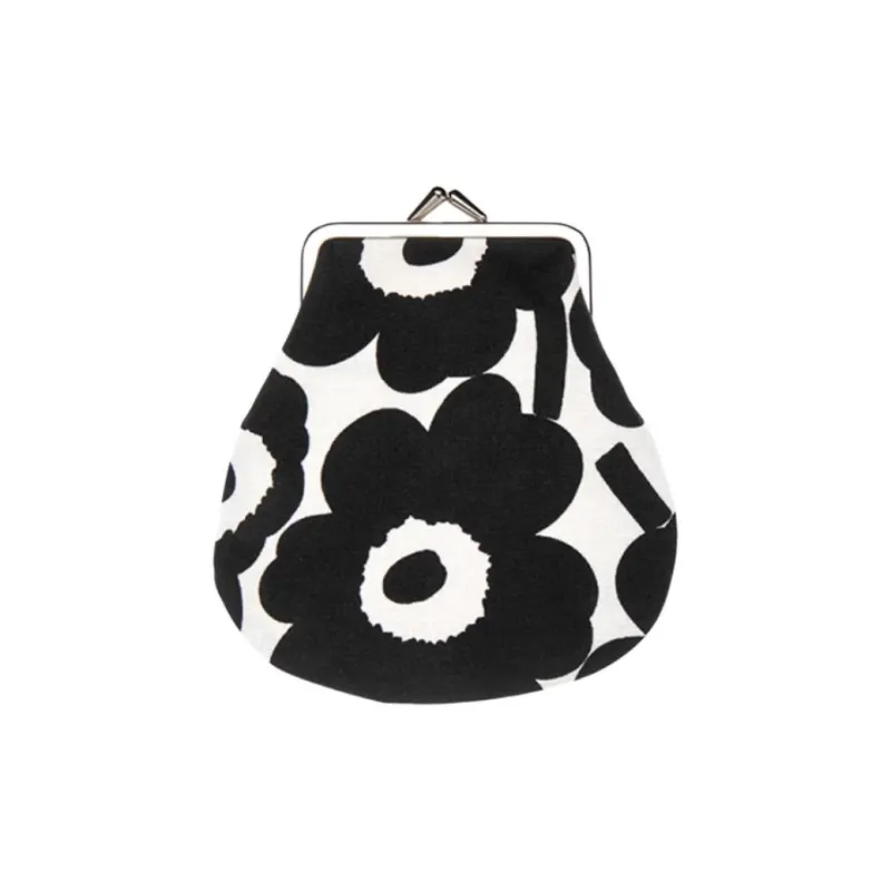 Marimekko Fabric Handheld Coin Purse Women's Black & White-0