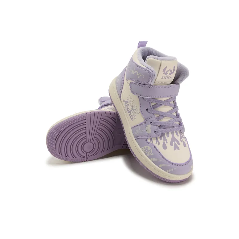 Disney Stitch Series Slip-Resistant Anti-Kick Cushioning Rebound Warm High-Top Kids' Skateboarding Shoes Kids'-12