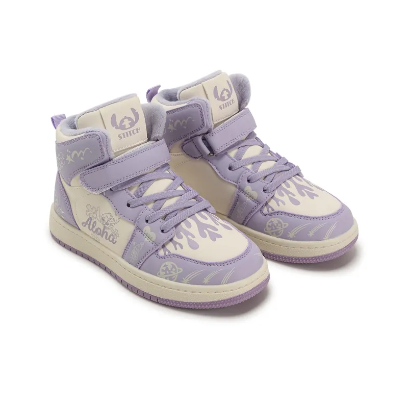 Disney Stitch Series Slip-Resistant Anti-Kick Cushioning Rebound Warm High-Top Kids' Skateboarding Shoes Kids'-8