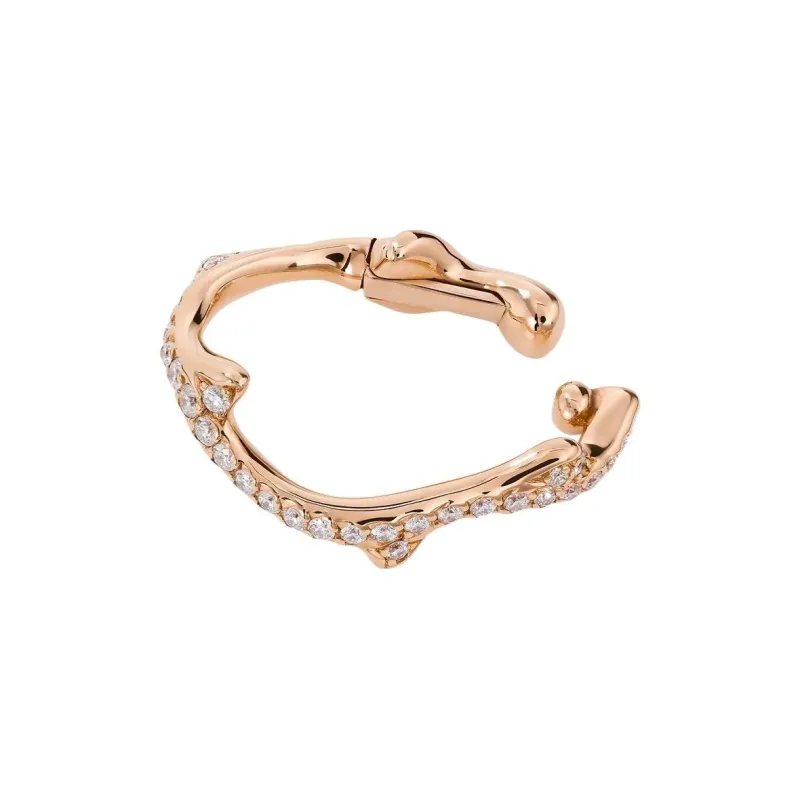 DIOR Diamond Clip-On Earrings Women's Gold-0