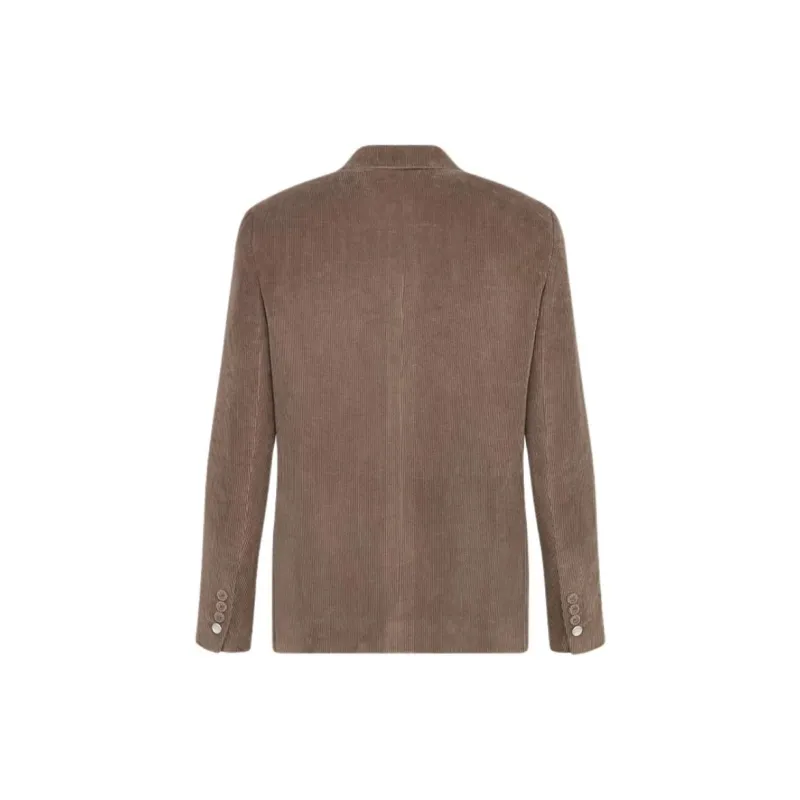 DIOR Beige Cotton And Cashmere Corduroy Business Suits Coats Men's Brown-1