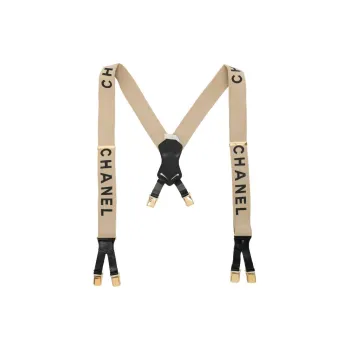 CHANEL Logo Print Suspenders