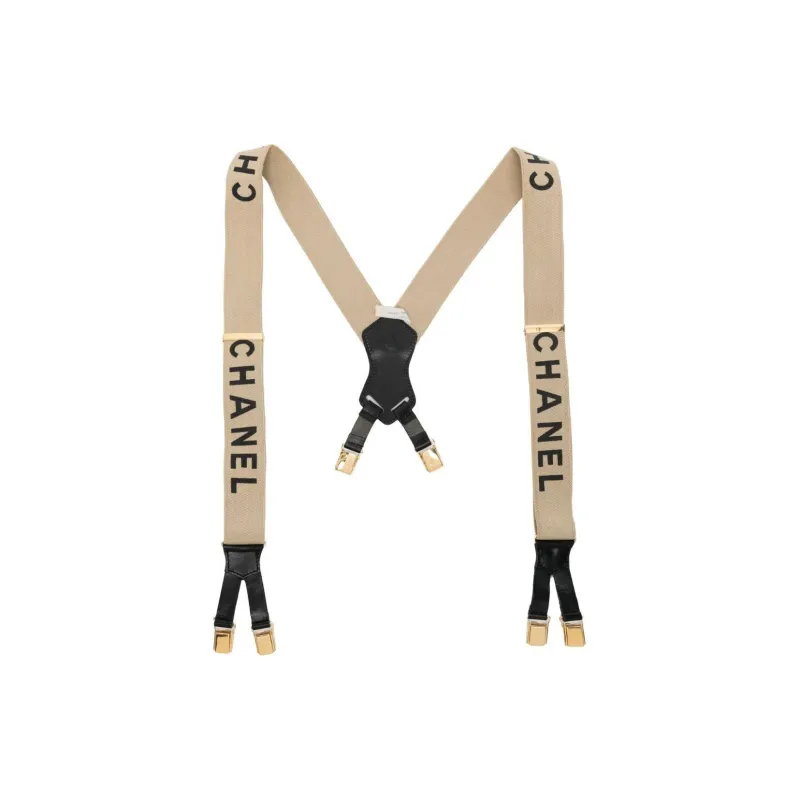 CHANEL Logo Print Suspenders-0