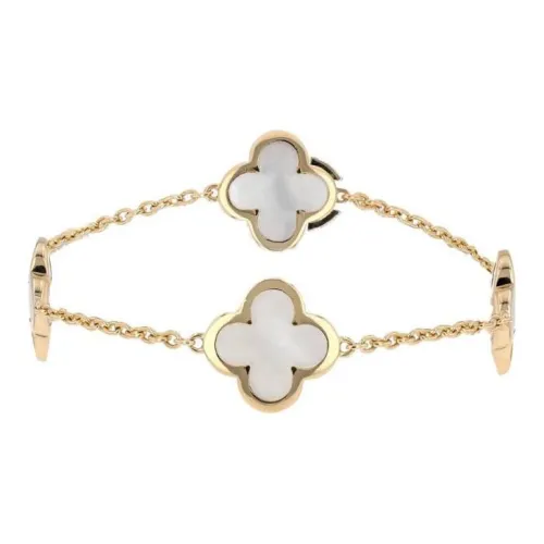 Van Cleef & Arpels 18K Gold Mother Of Pearl Bracelets Women's Gold