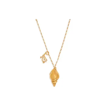 Oscar De La Renta Coral & Shell Pendant Necklace