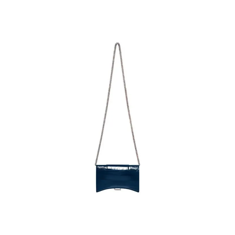 Balenciaga Hourglass Embossed Cowhide Leather Hourglass Bag Wallet Women's Dark Blue-3