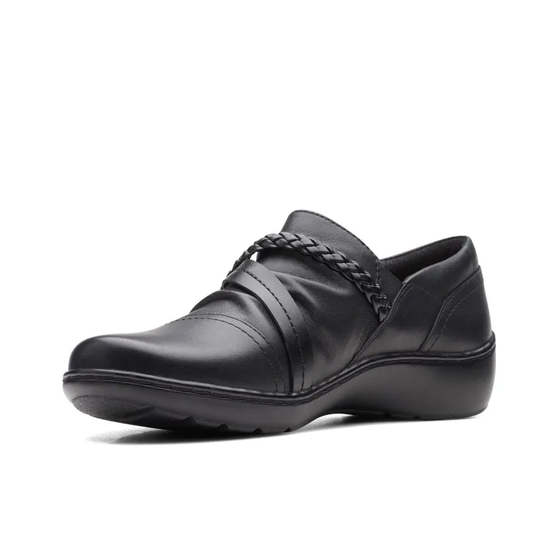 Clarks Cora Braid Casual Single Shoes Women's Black-3