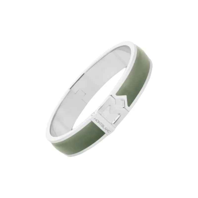 MONTBLANC Leather Steel Wristbands Unisex Green-1